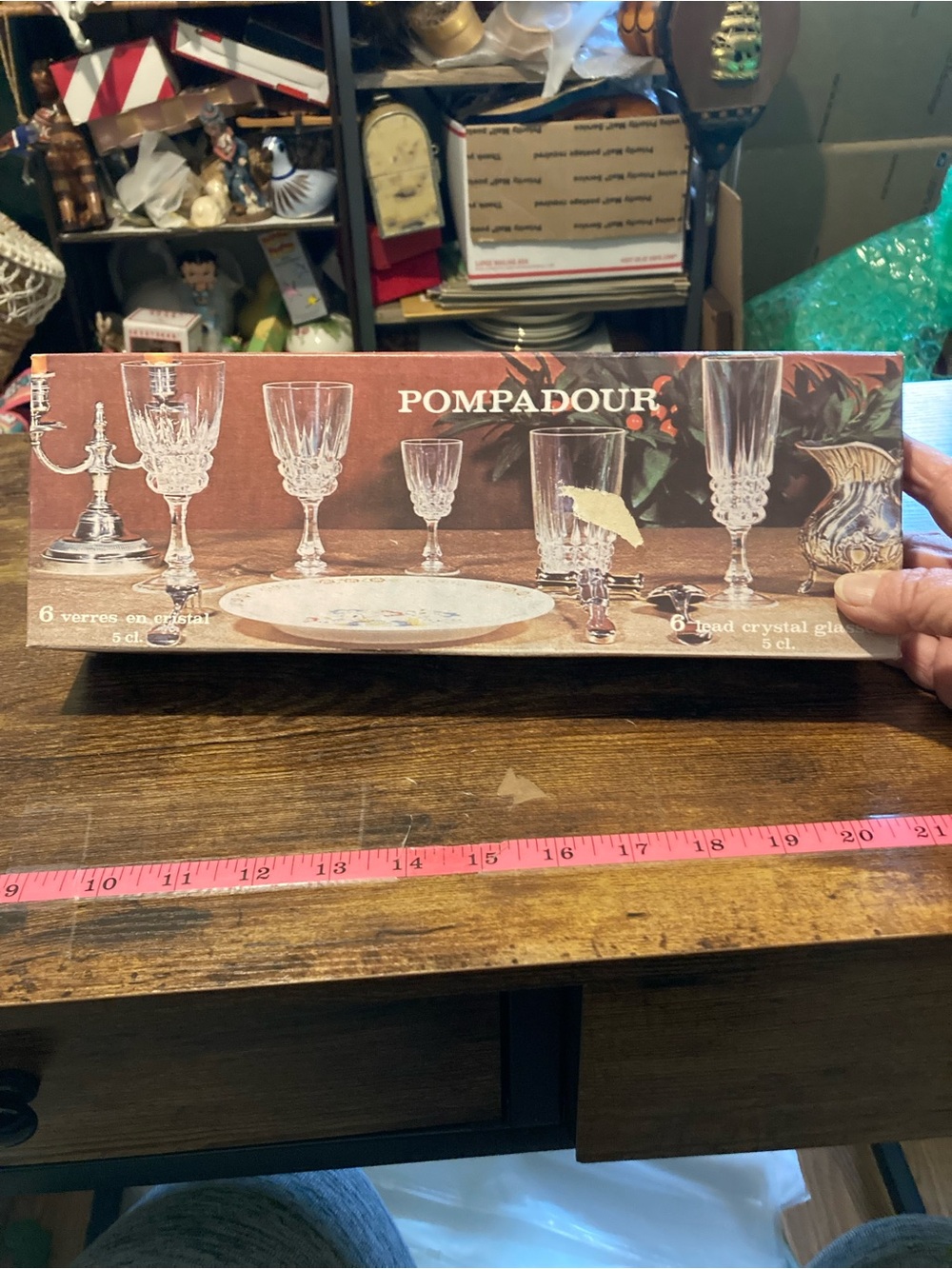Pompadour vintage crystal glasses